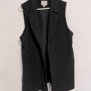 Long Black Sleeveless vest